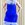 Vestido corto V-20 Shantung bicolor azul Klein y oro champan escote Holter - Imagen 1