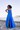 Vestido largo de mikado azulón mod Nahir con tirante finito y espalda al aire con bolsillos y falda capeada - Imagen 2