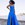 Vestido largo de mikado azulón mod Nahir con tirante finito y espalda al aire con bolsillos y falda capeada - Imagen 2